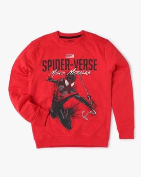 spider-man print crew-neck sweatshirt