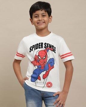 spider-man print crew-neck t-shirt