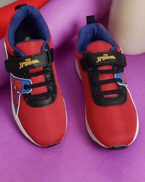 spider-man print shoes with velcro fastening