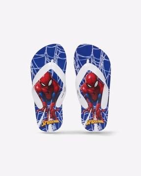 spider-man print thong-strap flip-flops