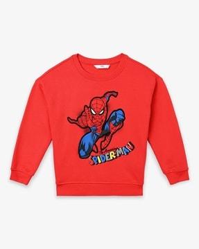 spider man round-neck sweatshirt