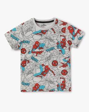spiderman-print-crew-neck-t-shirt