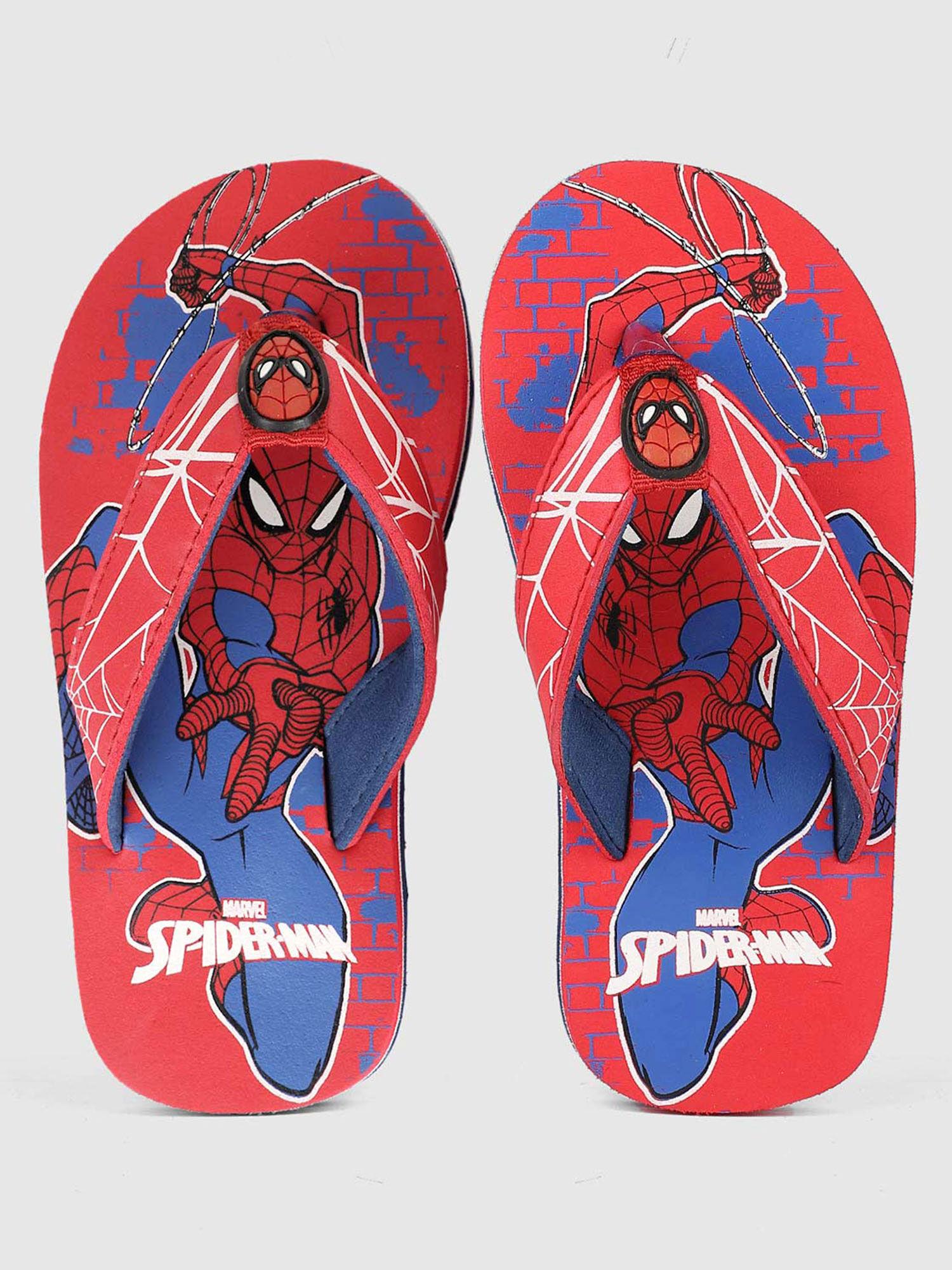 spiderman featured red flipflops for boys