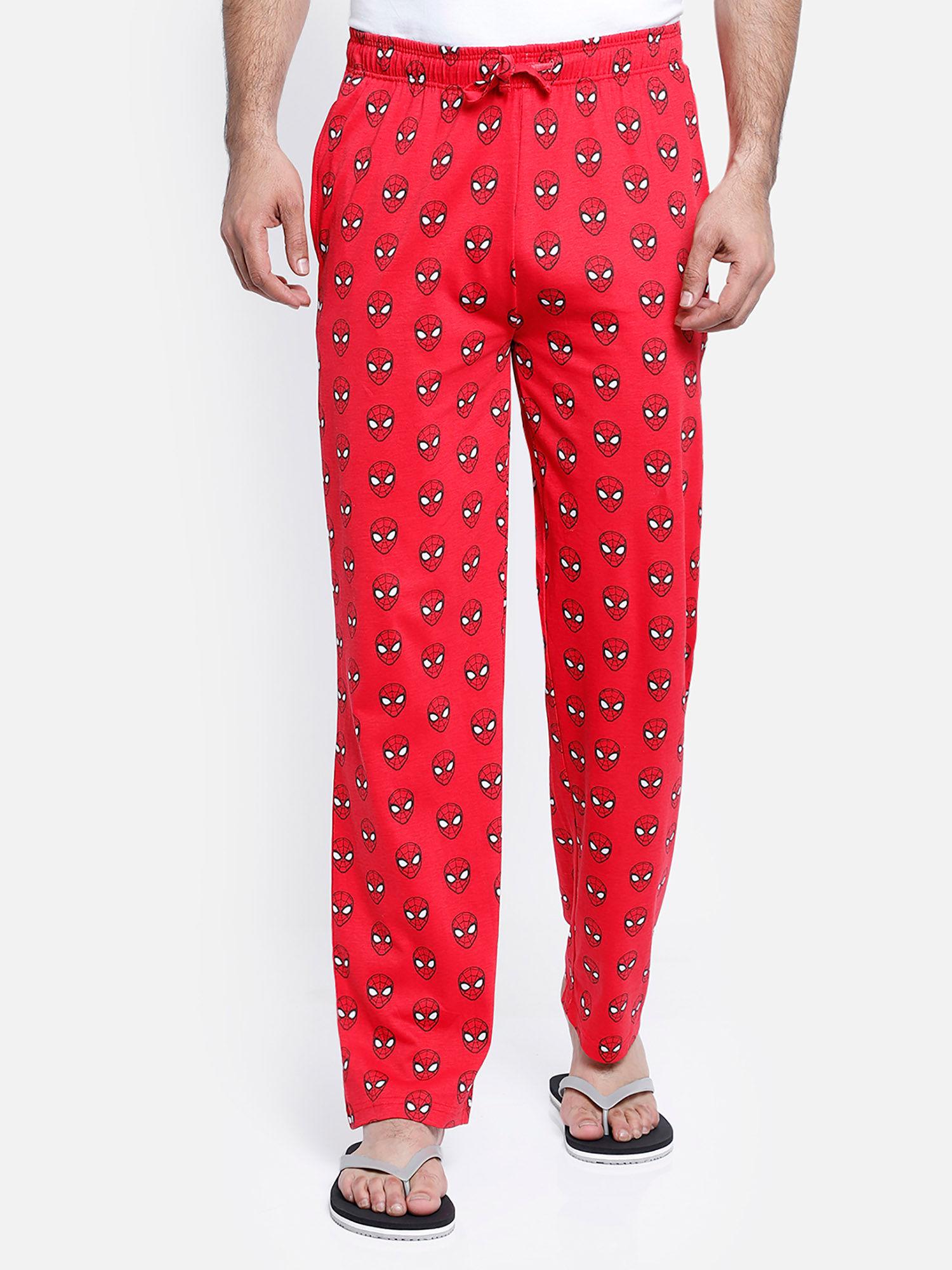 spiderman featured red trackpant for men