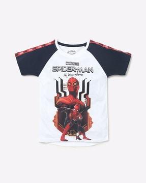 spiderman print crew-neck t-shirt