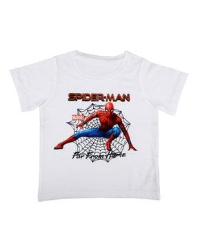 spiderman print crew-neck t-shirt