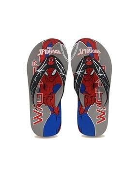 spiderman print thong-strap flip-flops