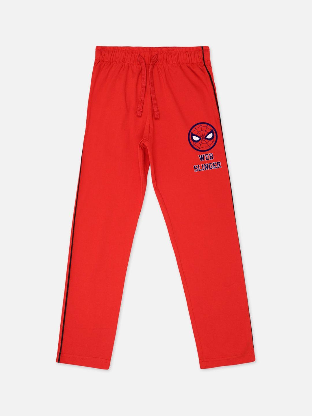 spiderman printed red pyjama for boys