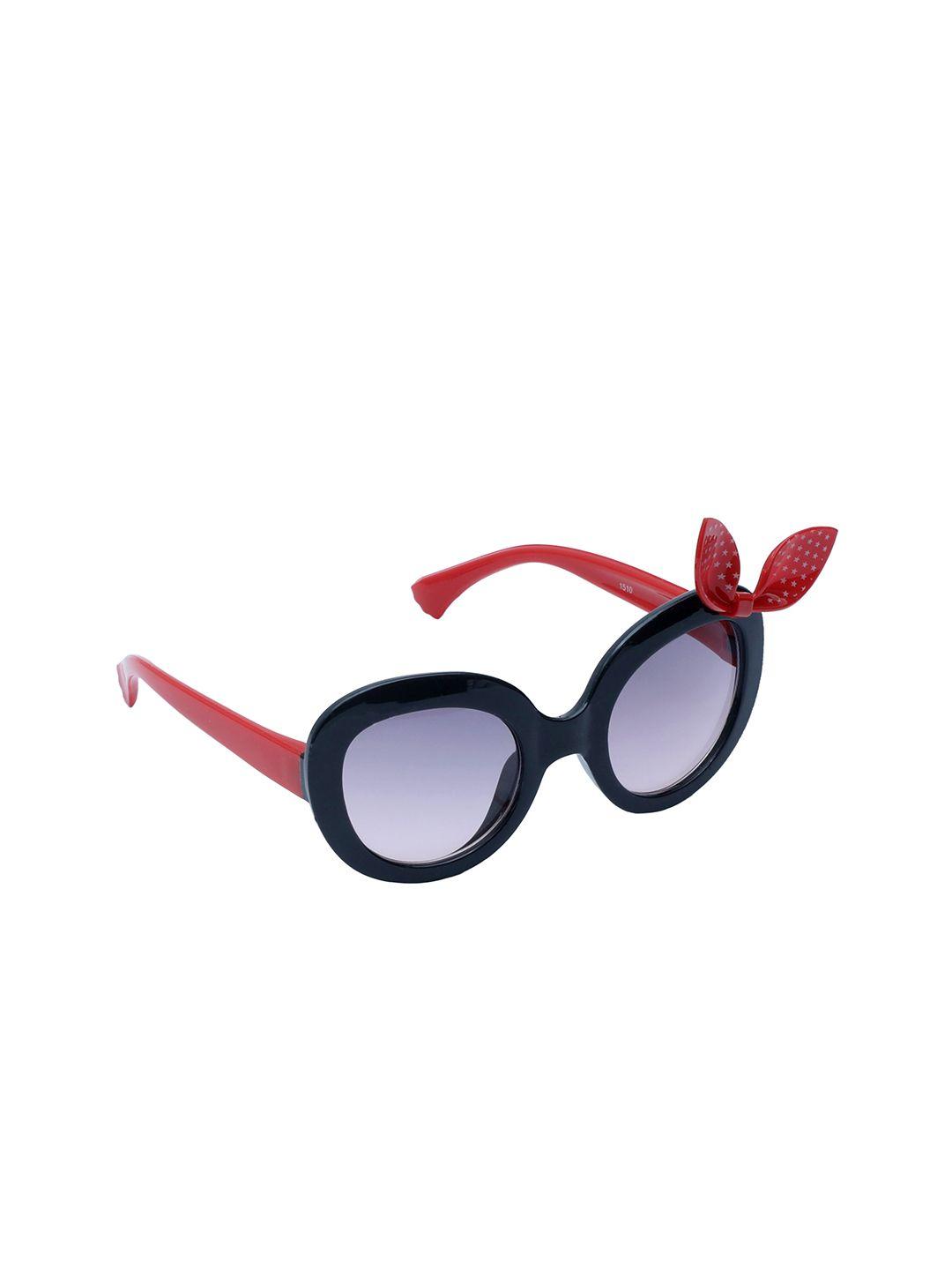 spiky girls blue lens & black oval sunglasses with uv protected lens