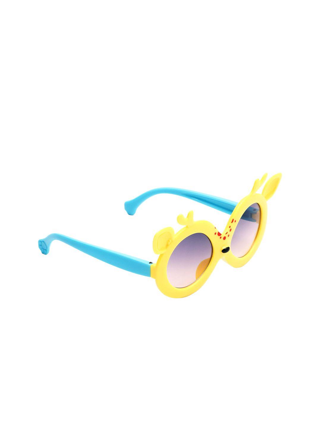 spiky girls yellow uv protected oval sunglasses z1535_ylw_blue-yellow