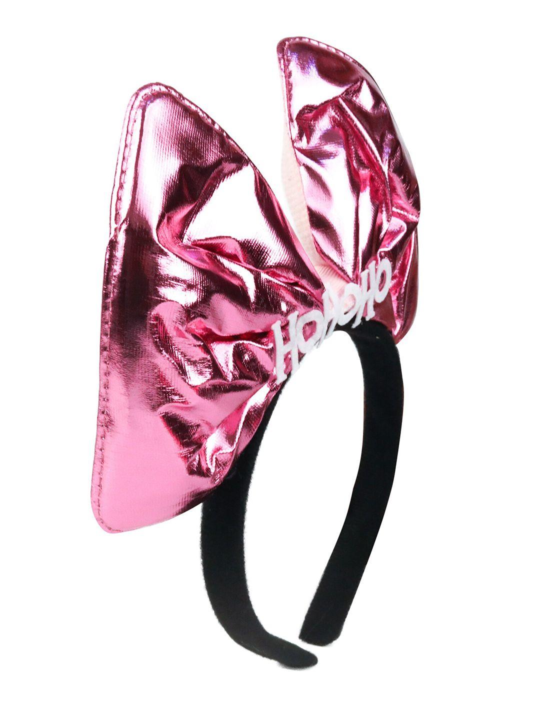 spiky unisex kids pink & black hohoho printed hairband