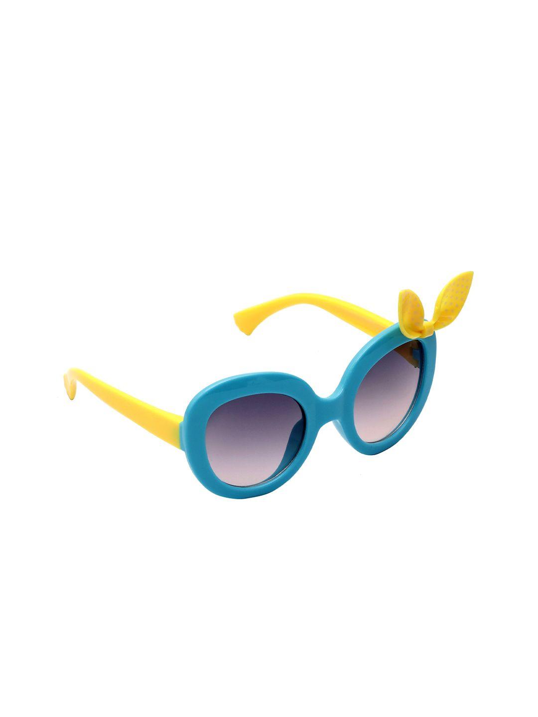 spiky girls purple & yellow uv protected oval sunglasses z1510_blu_pur-purple