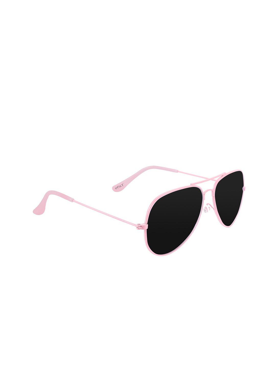 spiky kids grey lens & pink aviator sunglasses with uv protected lens