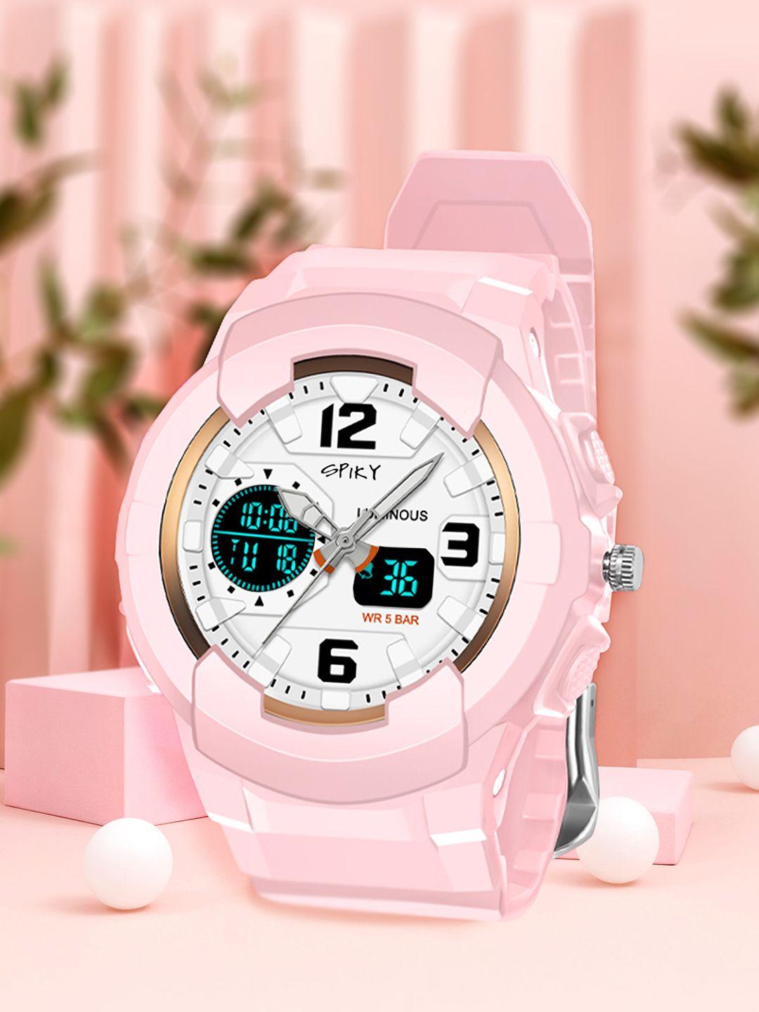spiky unisex kids pink dial & pink straps analogue automatic watch-zeva6_c2_pnk