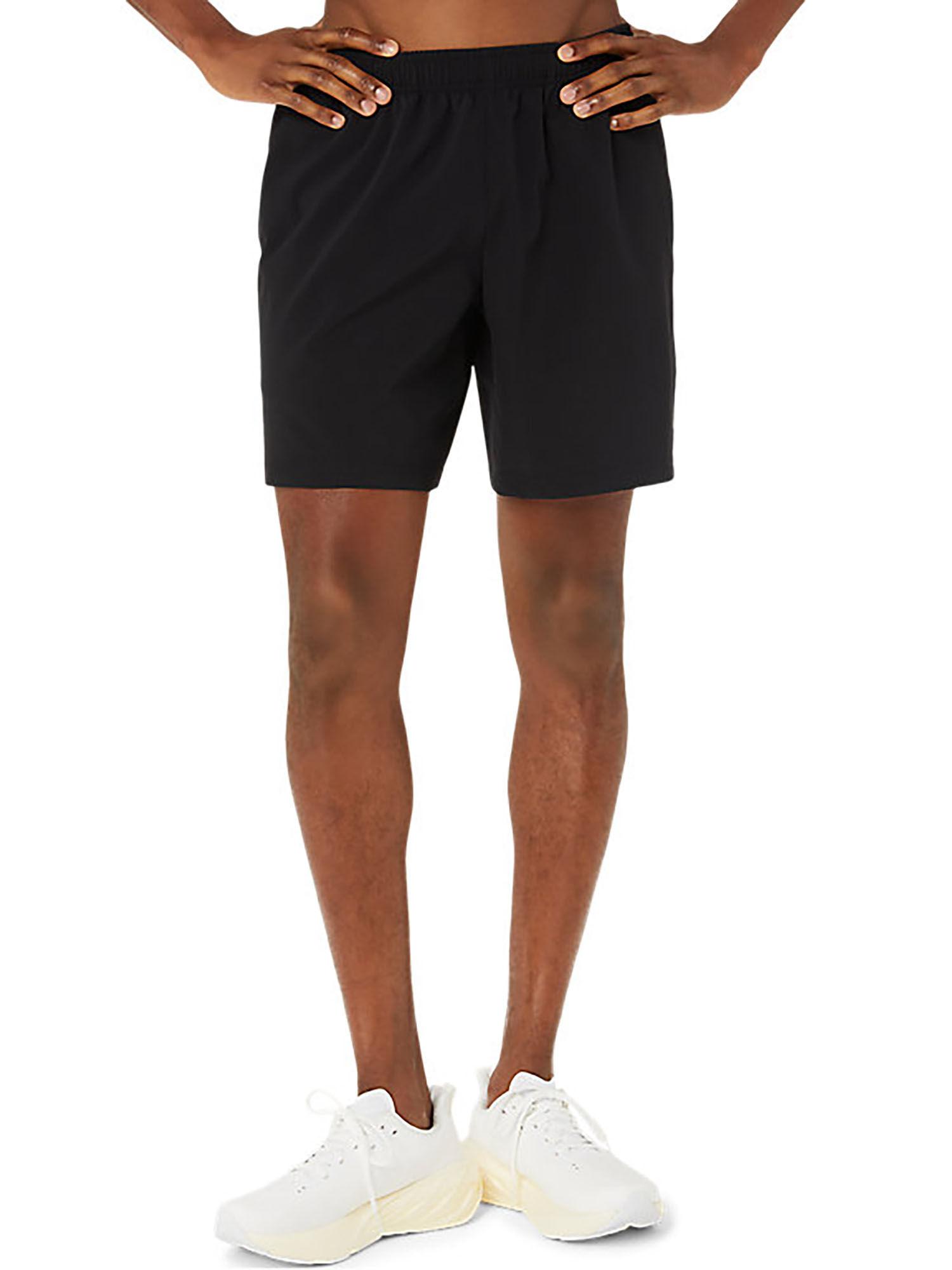 spiral embroidery 7in woven men black shorts