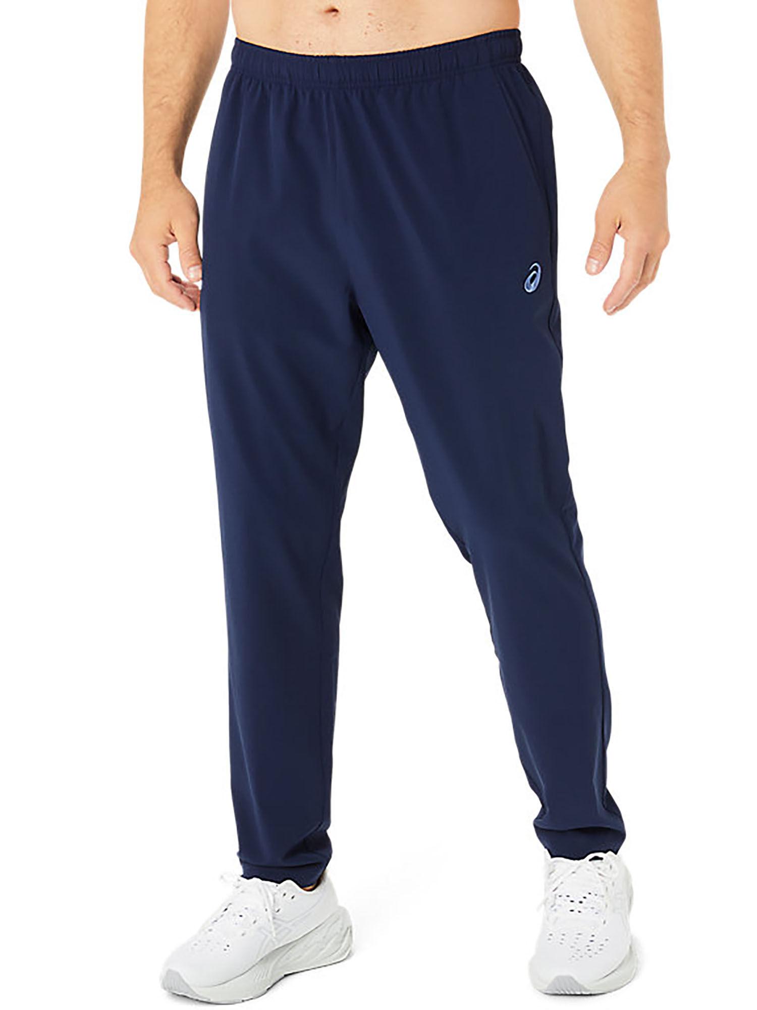 spiral embroidery woven men blue sweatpants
