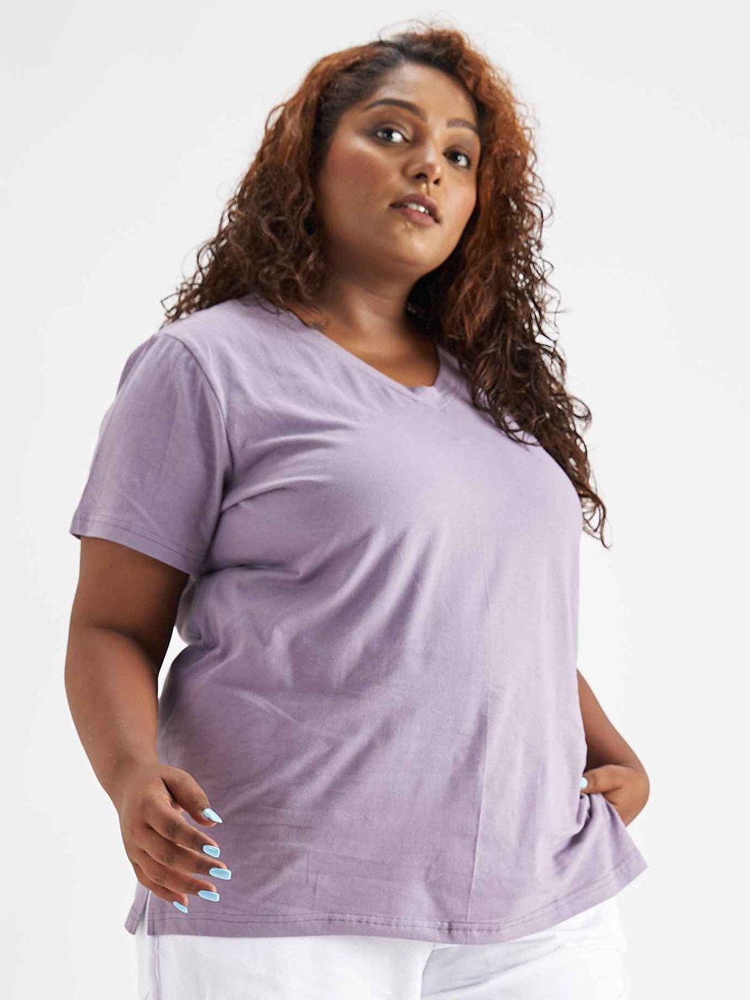 spirit animal plus size v-neck lightweight and breathable pure cotton sports t-shirt