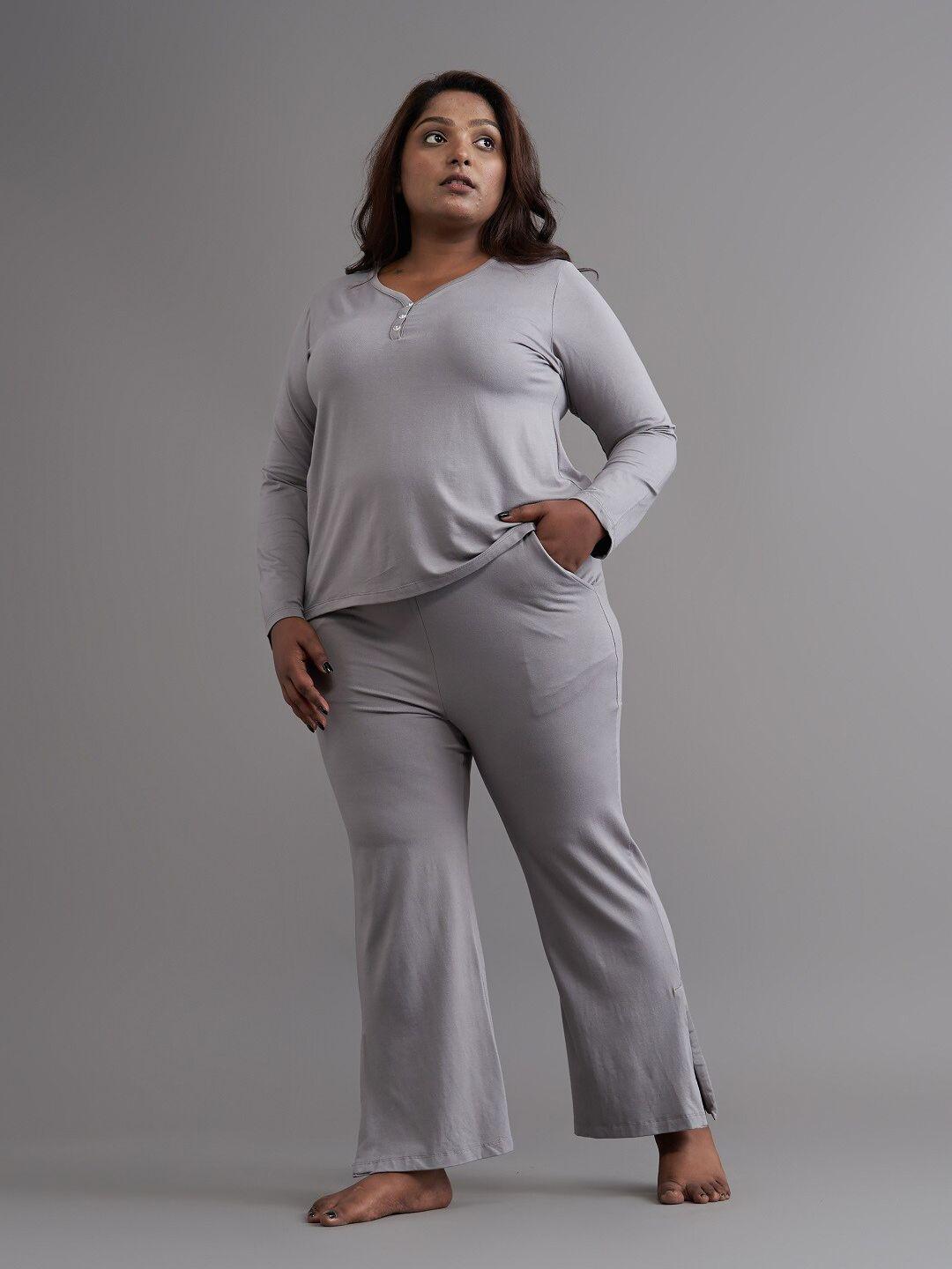 spirit animal plus size women grey full sleeves top