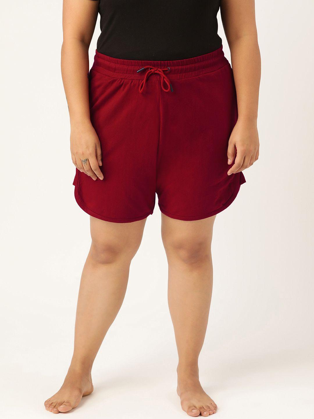 spirit animal women maroon high-rise lounge shorts