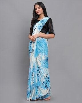 splatter print saree with tassels