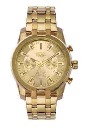 split 43 mm gold dial stainless steel chronograph watch for men - dz4623i