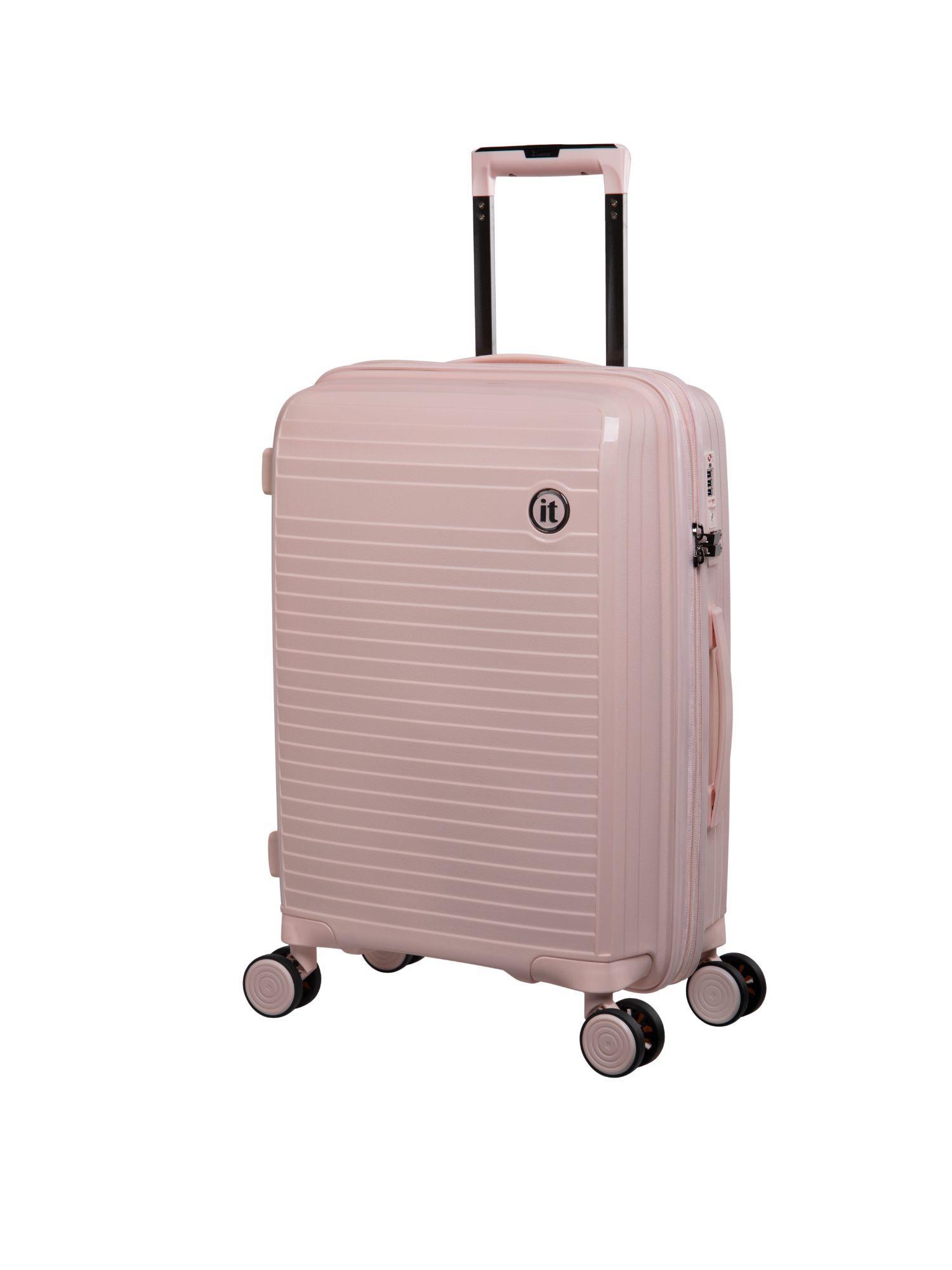 spontaneous pink cabin expandable hardsided trolley bag with tsa lock