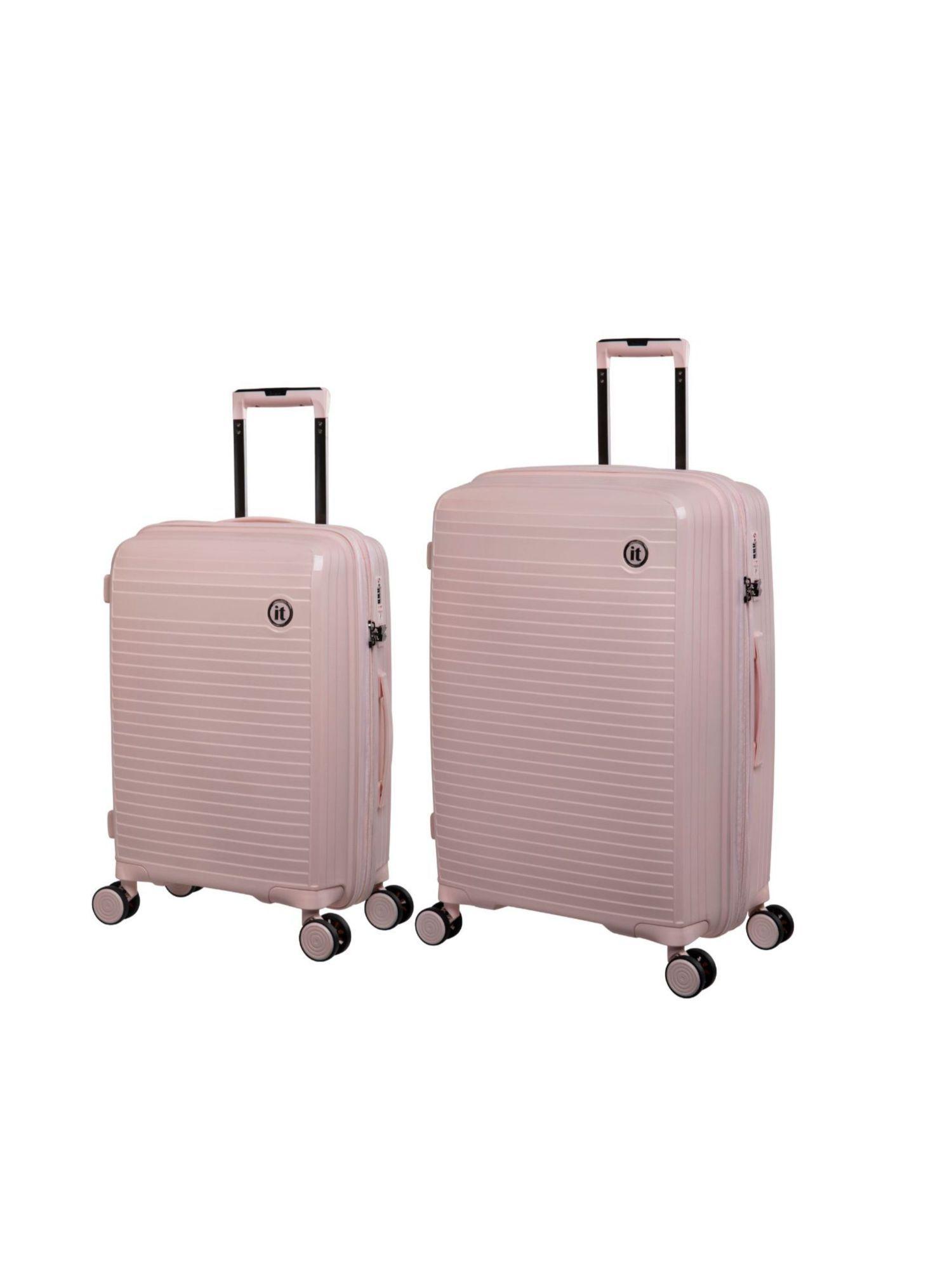 spontaneous pink set of 2 expandable hardsided tsa luggage trolley