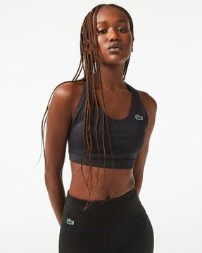 sport bra with contrast crossover back