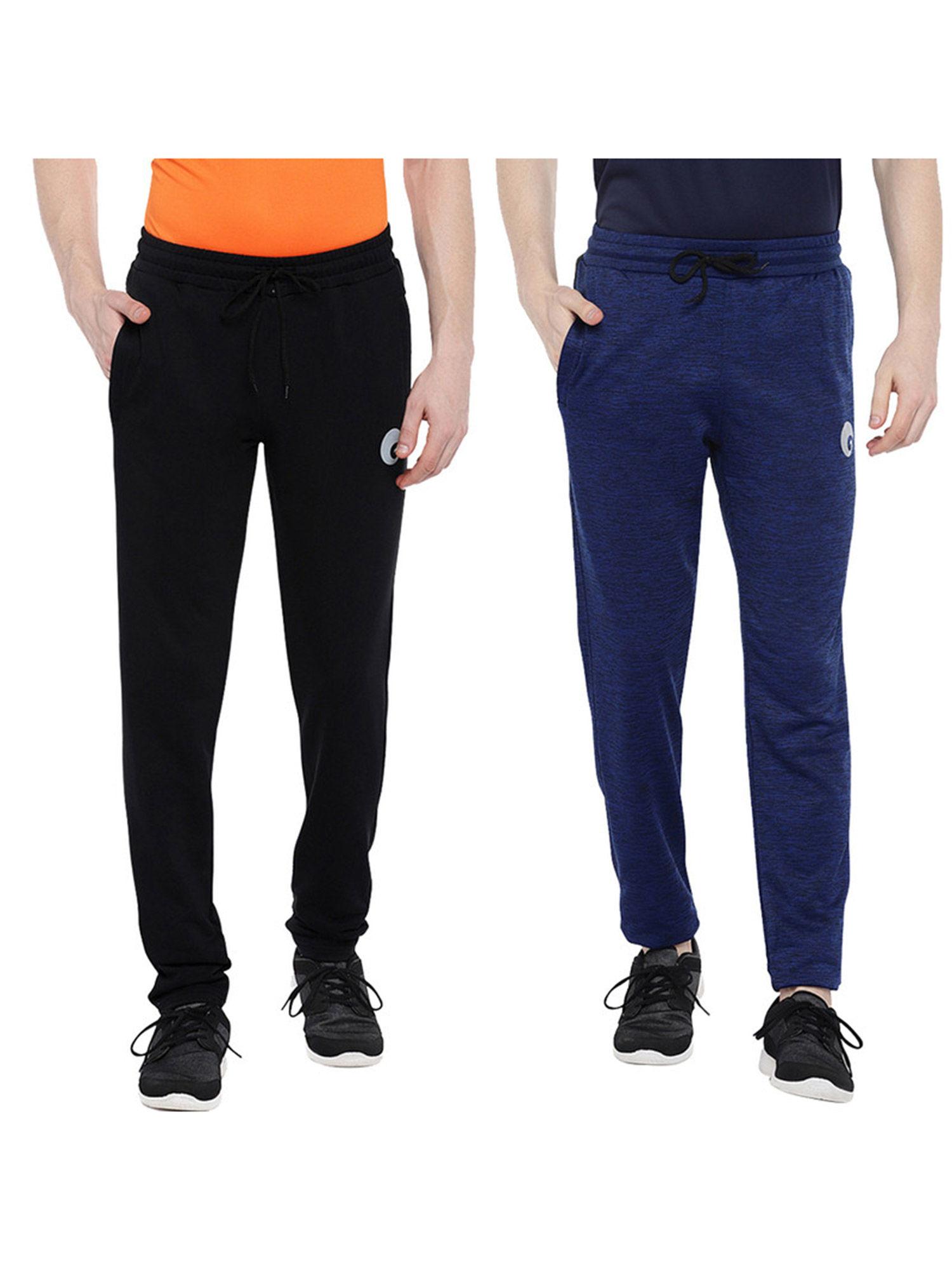 sport,gym & workout track pant 12 for mens black-blue (pack of 2)