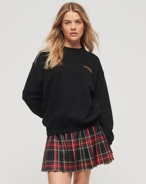 sport luxe loose crew-neck sweatshirt