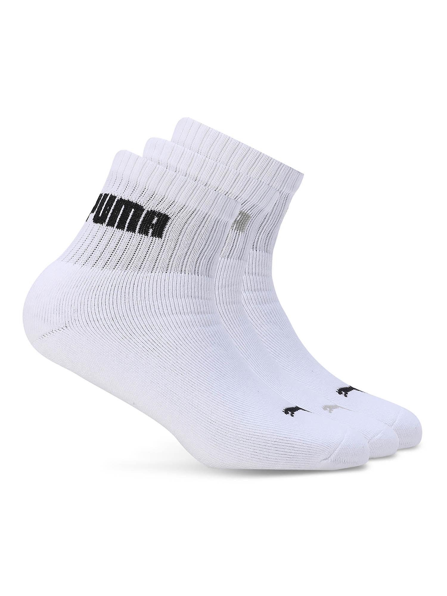 sport quarter 3 pair unisex white socks