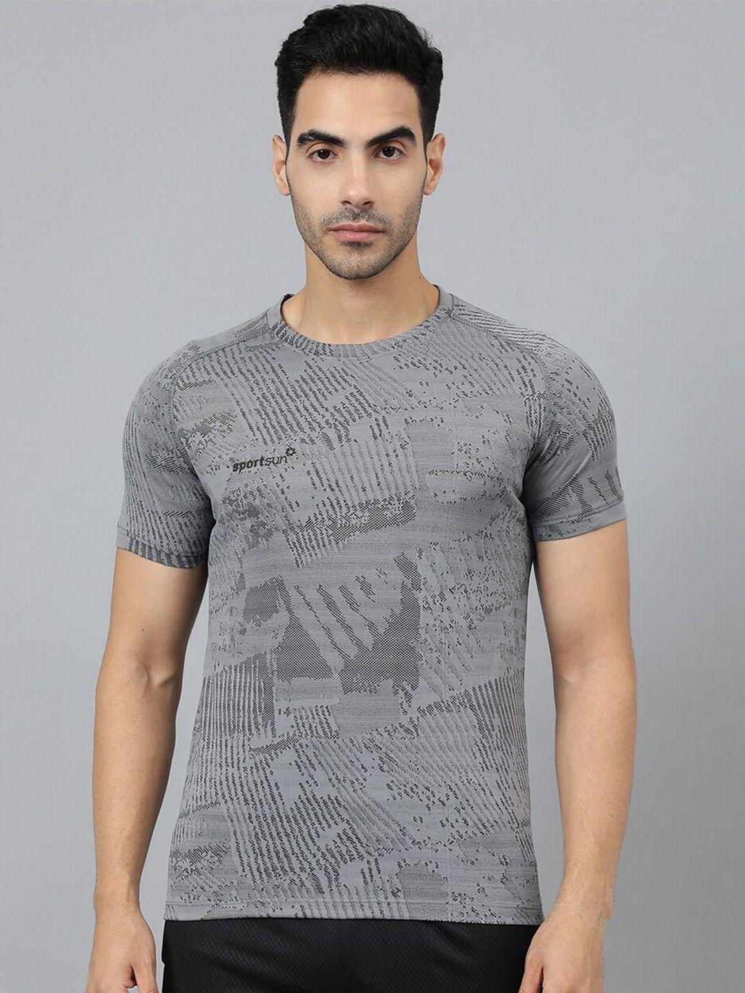 sport sun abstract printed raglan sleeves sports t-shirt