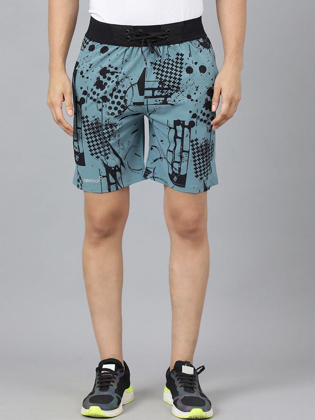 sport sun men abstract printed sports shorts