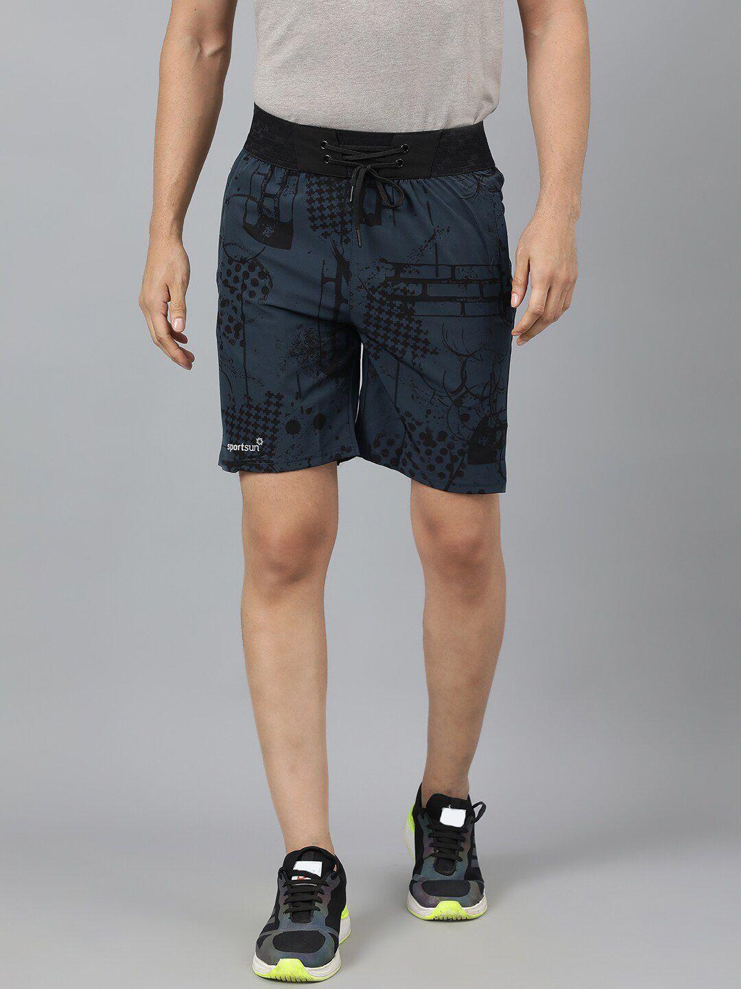 sport sun men printed mid-rise regular shorts