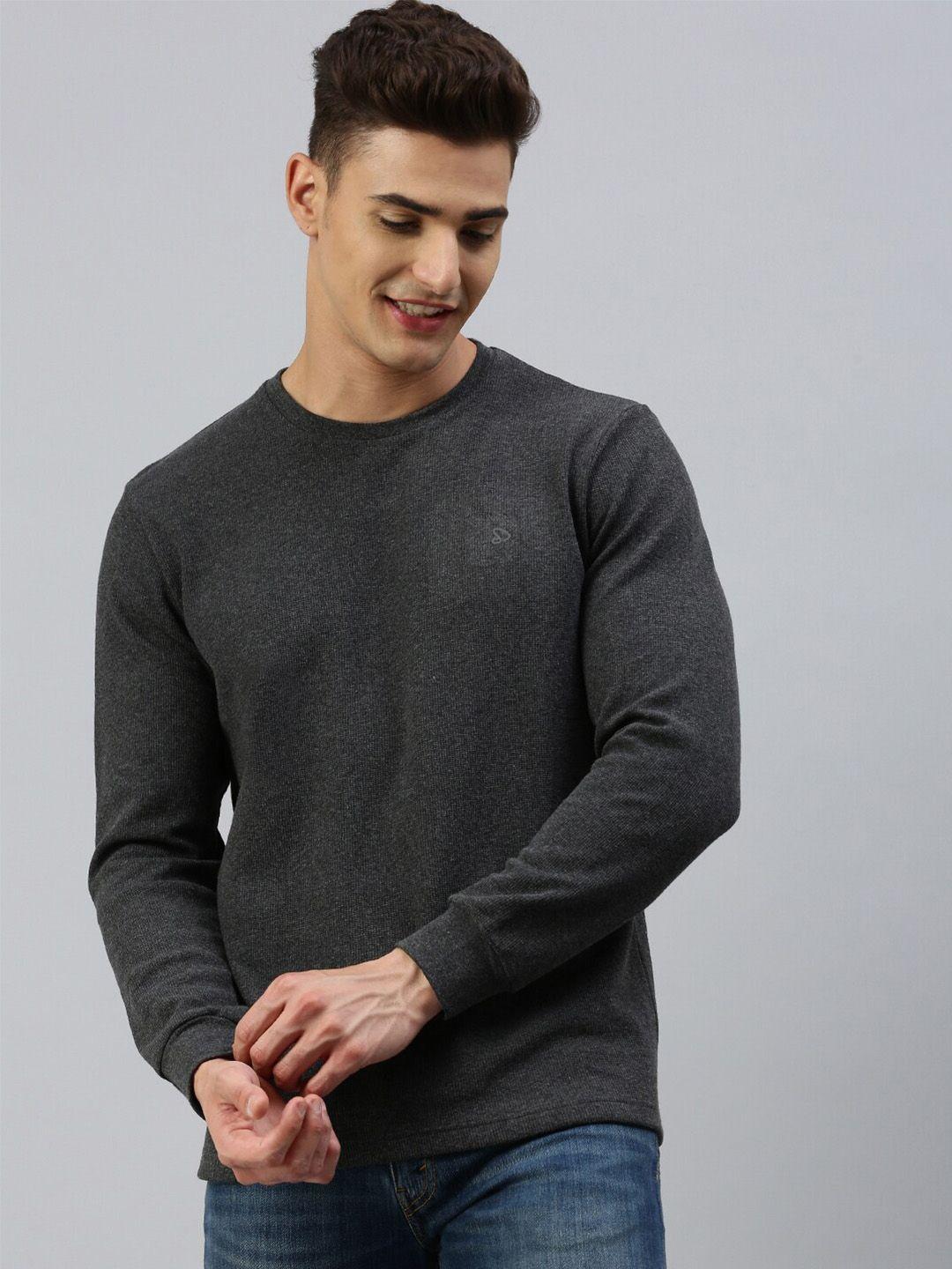 sporto self design ribbed pullover sweatshirt