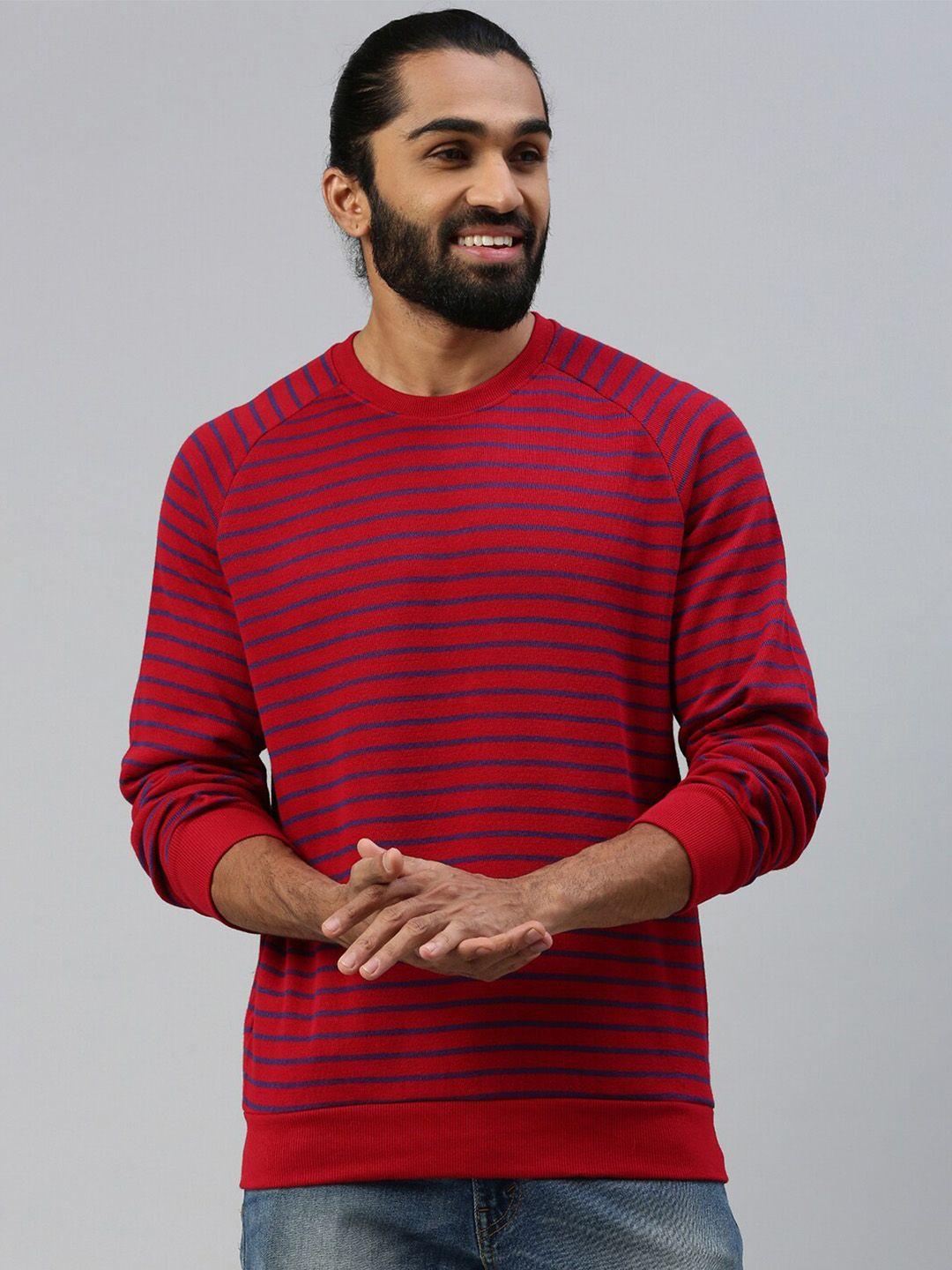 sporto striped ribbed pullover sweatshirt