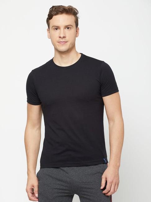 sporto black regular fit t-shirt
