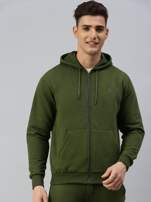 sporto green regular fit hooded sweatshirt