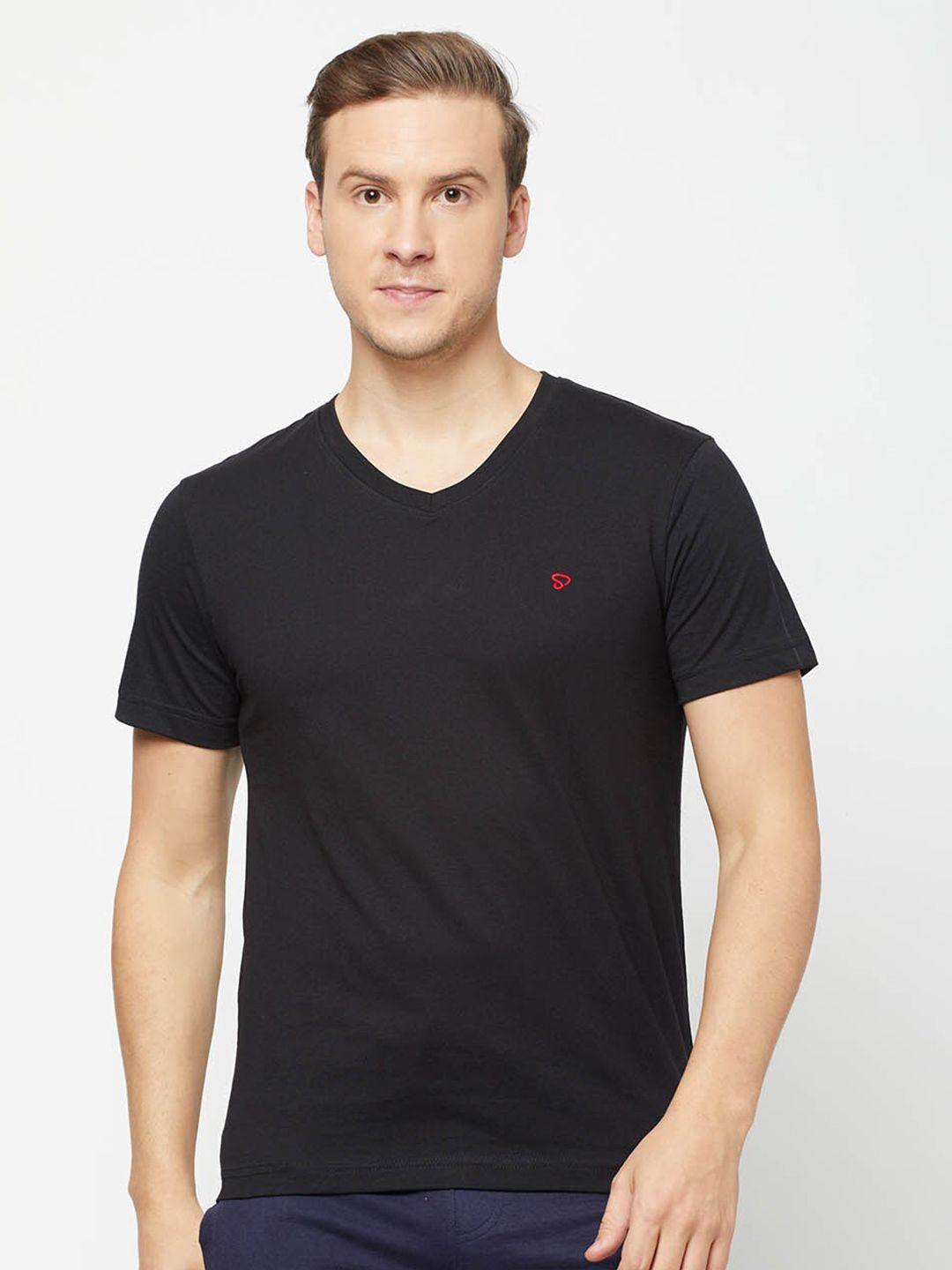 sporto men black v-neck t-shirt