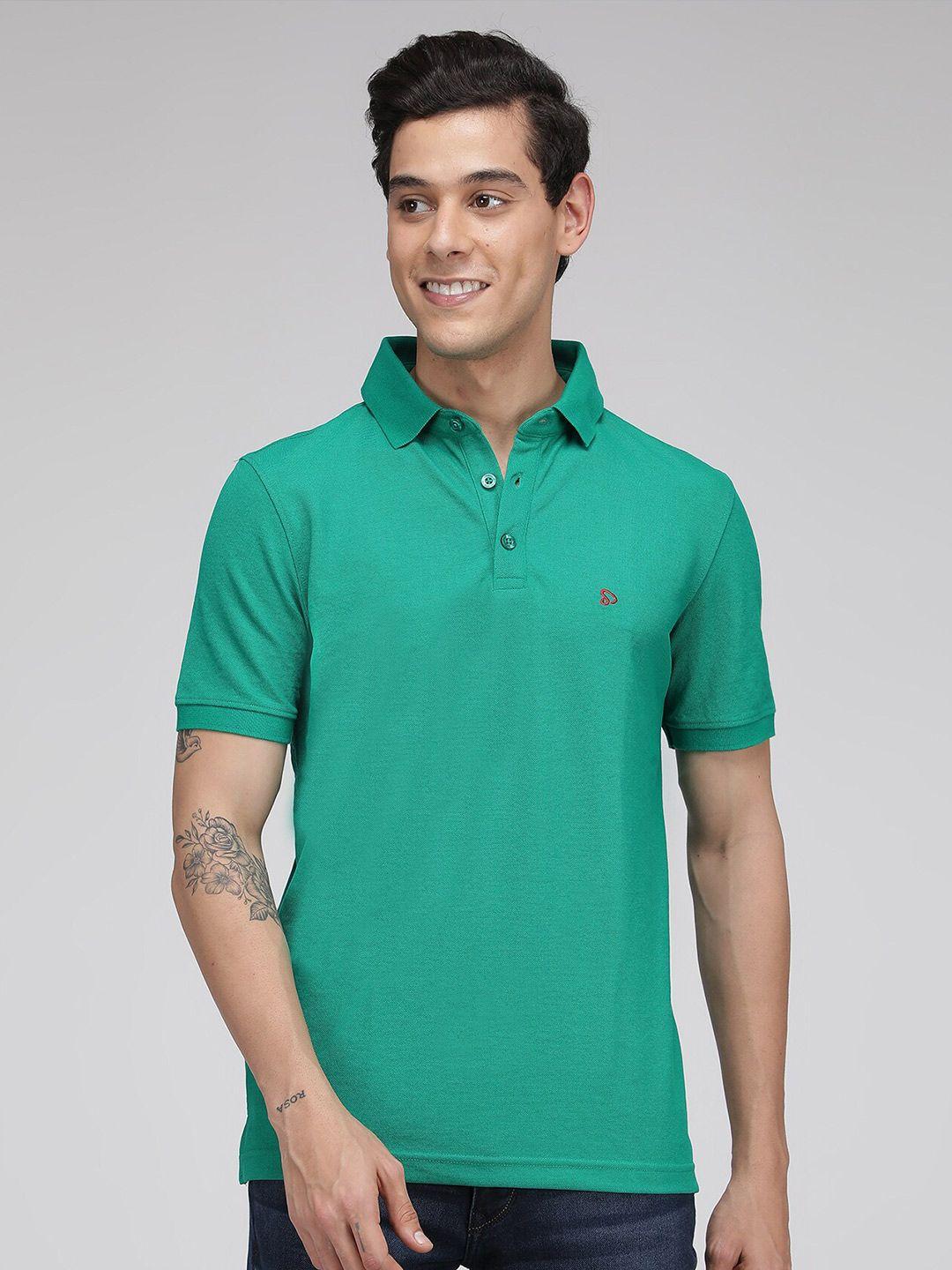 sporto men green polo collar t-shirt