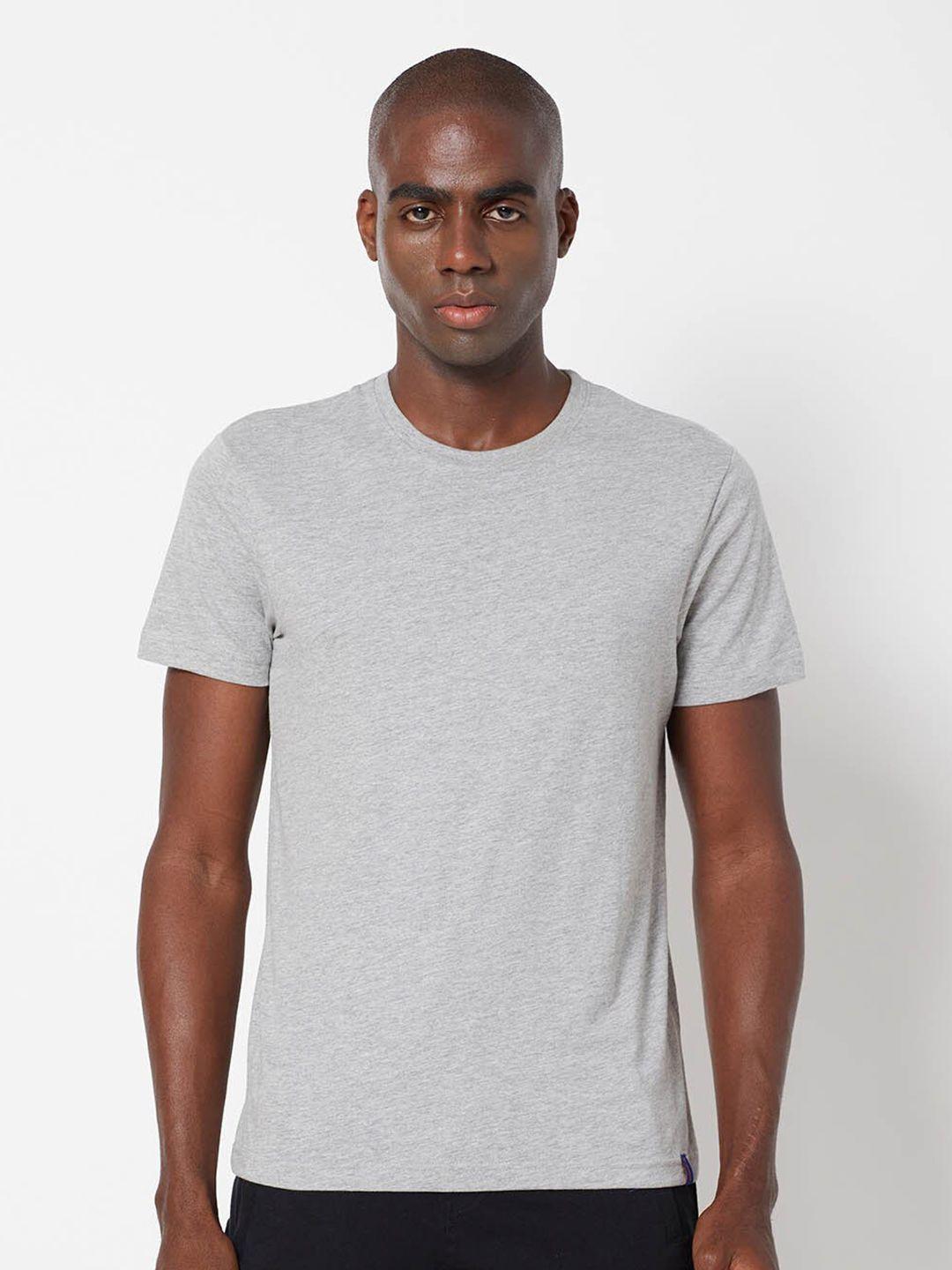sporto men grey melange regular fit cotton t-shirt