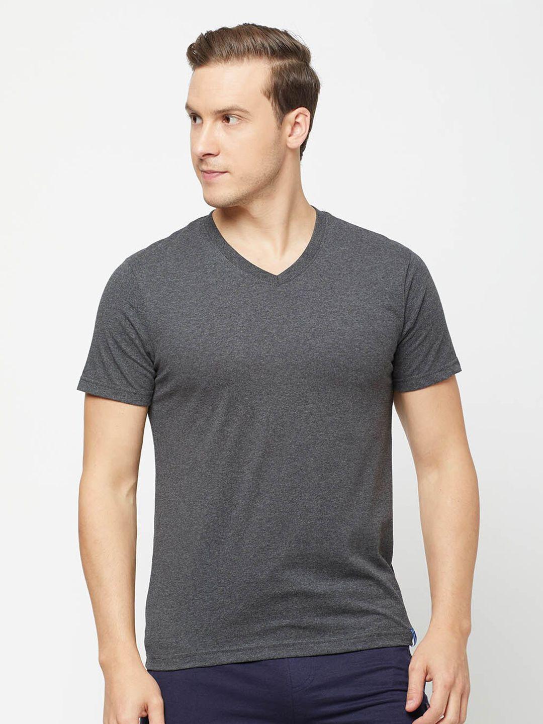 sporto men grey melange v-neck t-shirt