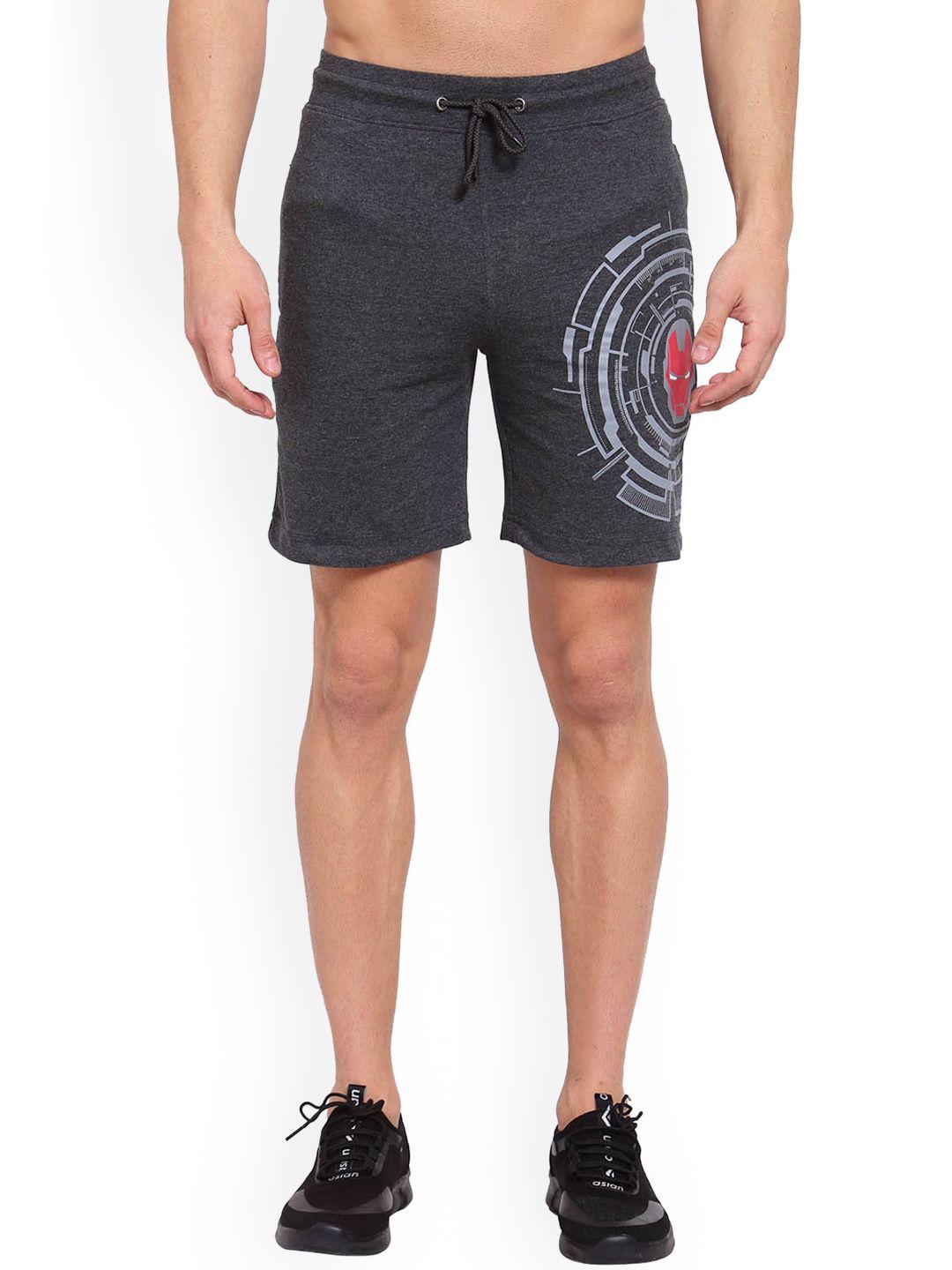 sporto men grey printed sports shorts