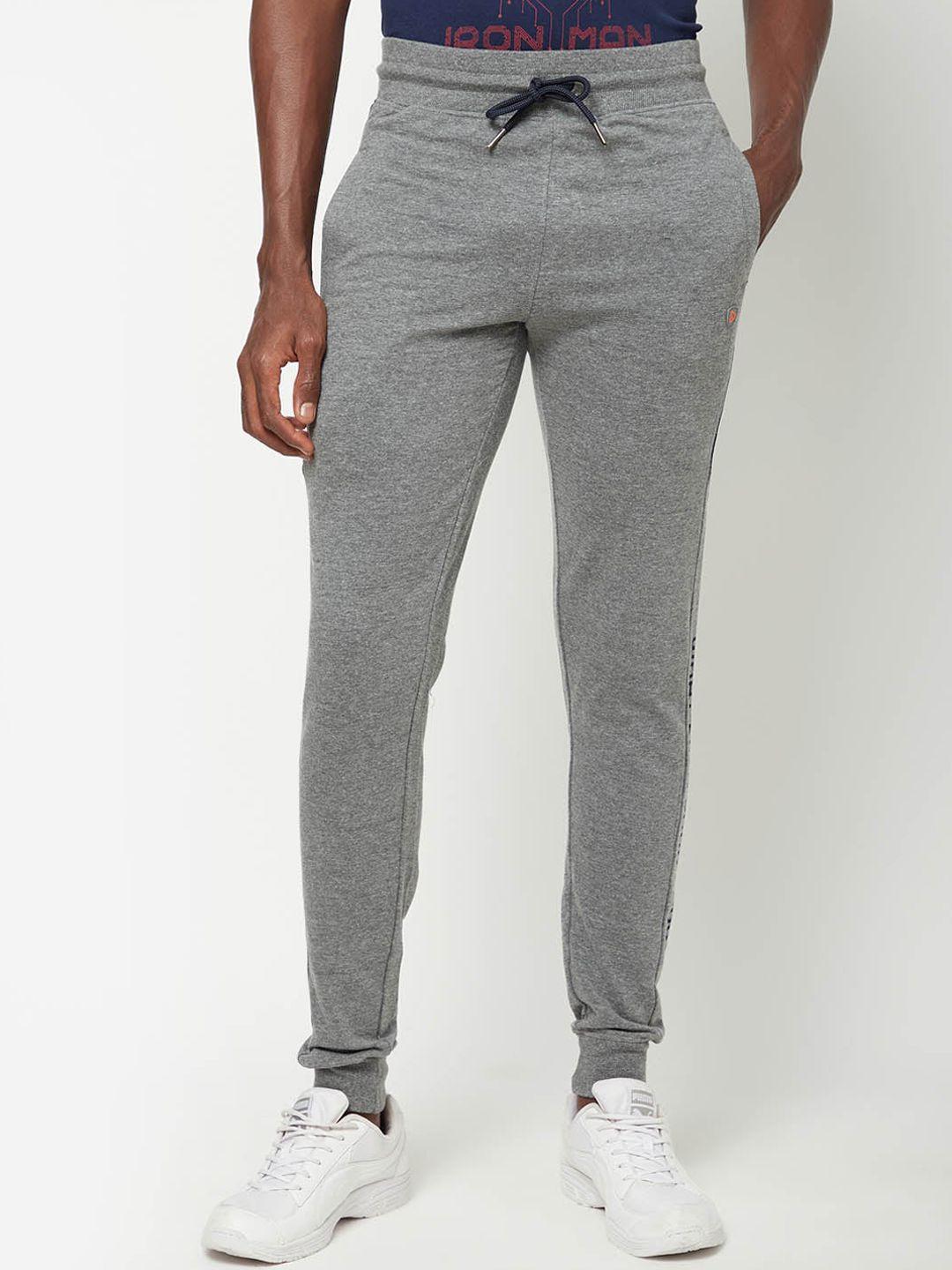 sporto men grey solid cotton joggers