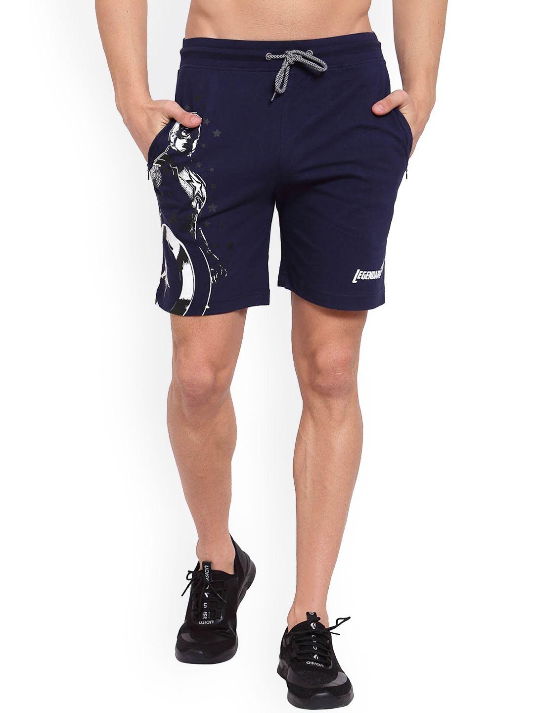 sporto men navy blue printed shorts