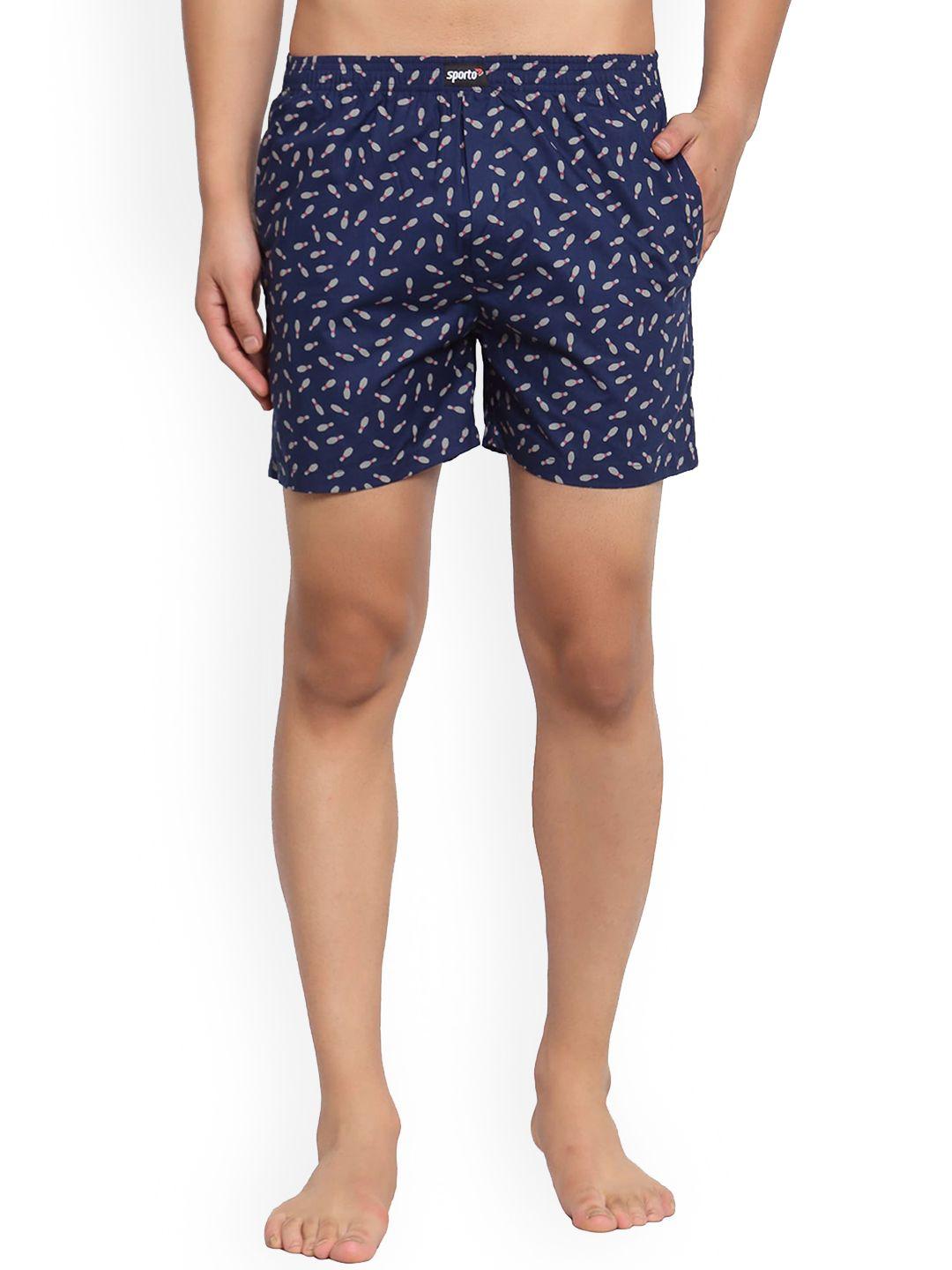 sporto men printed mid-rise shorts