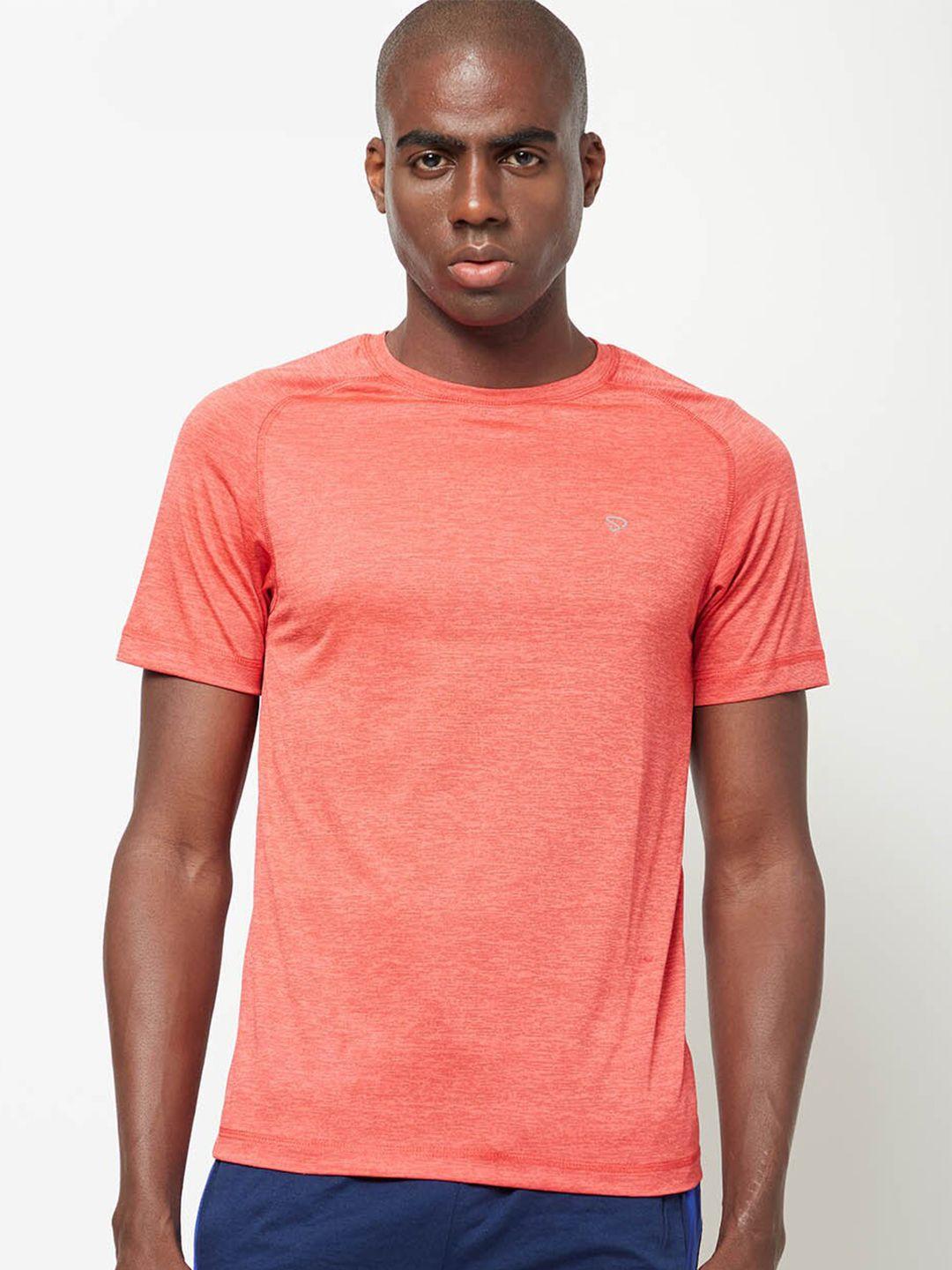 sporto men red outdoor solid t-shirt