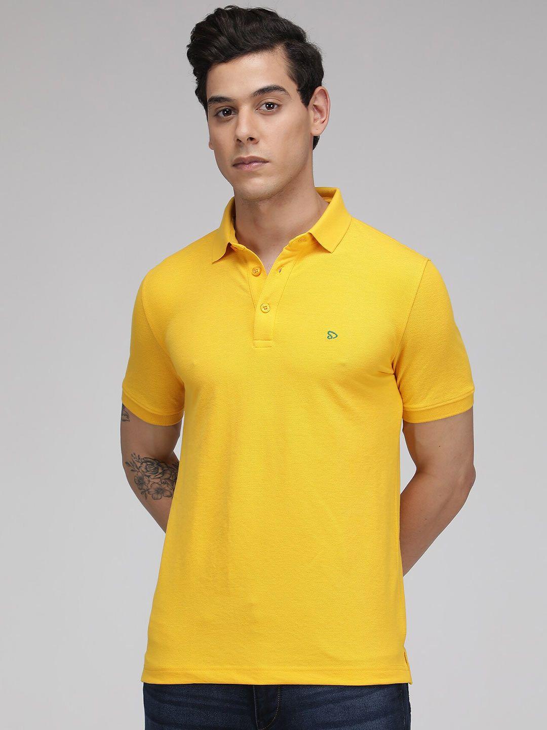 sporto men yellow polo collar t-shirt