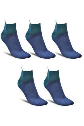 sports ankle length nylon socks for men's - pack of 5 - multi