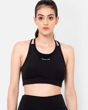 sports bra with brand print